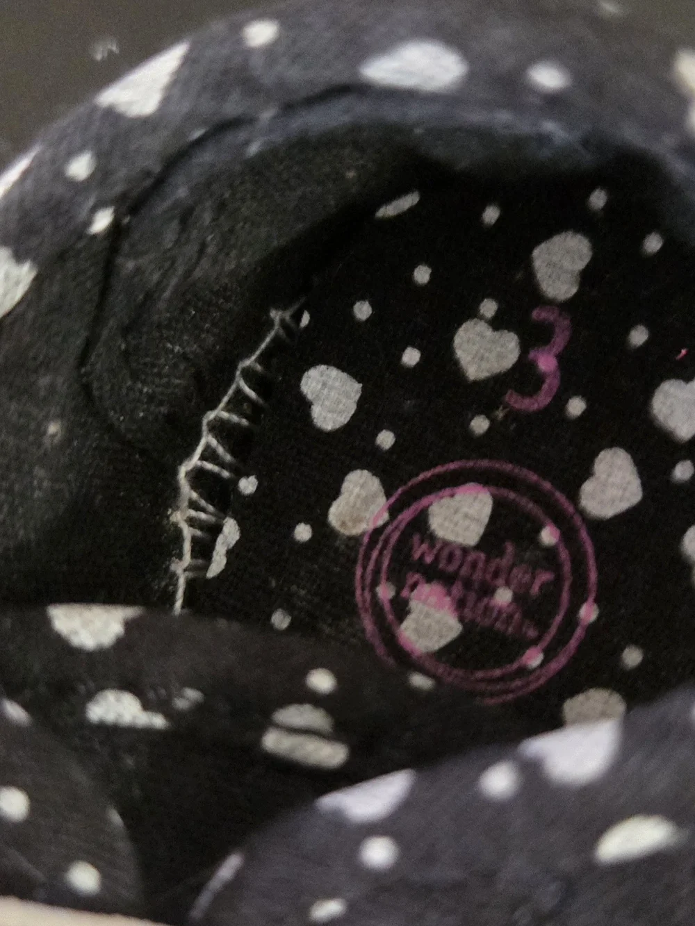 wonder nation Black Canvas Sneakers with White Soles and Pink Eyelets